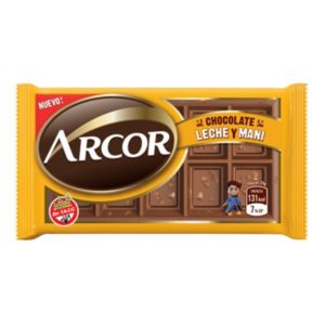 Chocolate Arcor Leche con maní