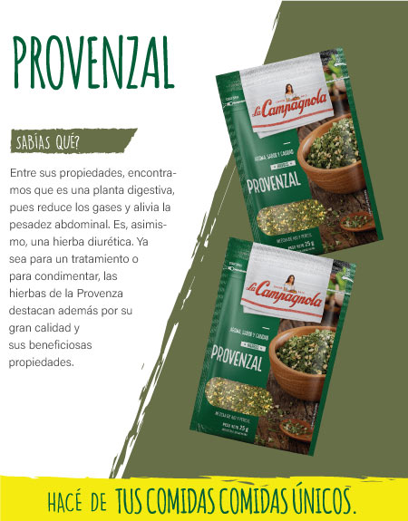 Tabla nutricional - Provenzal La Campagnola