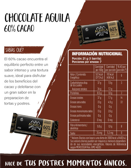 Chocolate Águila 60% Cacao
