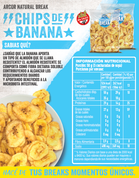Tabla nutricional - Natural Break Banana
