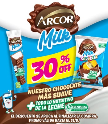30% Off en Arcor Milk mayo 2022