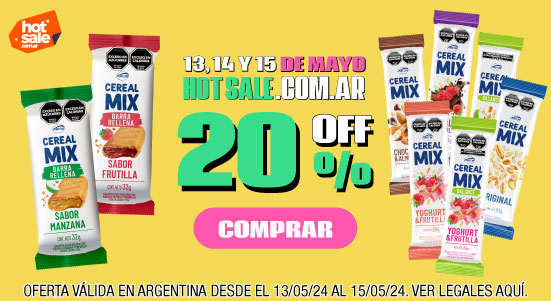 20% Off en Barras Cereal Mix Hot Sale Mayo 2024