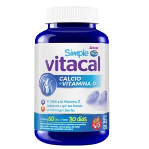 Suplemento Simple Vitacal Calcio y Vitamina D sabor Frutos Rojos