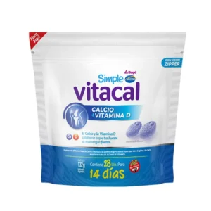 Suplemento Simple Vitacal Calcio y Vitamina D sabor Frutos Rojos