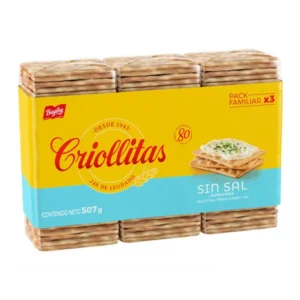 Pack Galletitas Criollitas Sin Sal