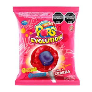 Chupetín Mister Pops Evolution sabor Cereza