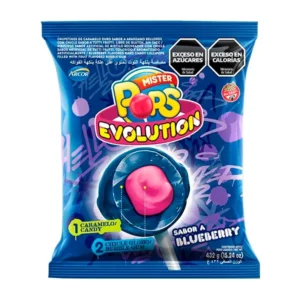 Chupetín Mister Pops Evolution sabor Blueberry