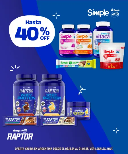 Hasta 40% Off en Raptor y Simple Diciembre 2024