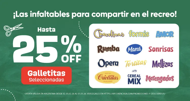 Hasta 25% Off en Galletitas Febrero 2026
