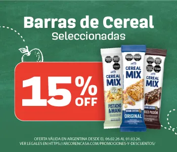 15% Off en Barritas de Cereal Febrero 2026