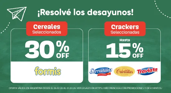 Hasta 15% Off en Crackers y 30% Off en Cereales Febrero 2026