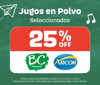 25% Off en Jugos en Polvo Marzo 2026