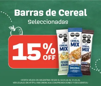 15% Off en Barritas de Cereal Marzo 2026