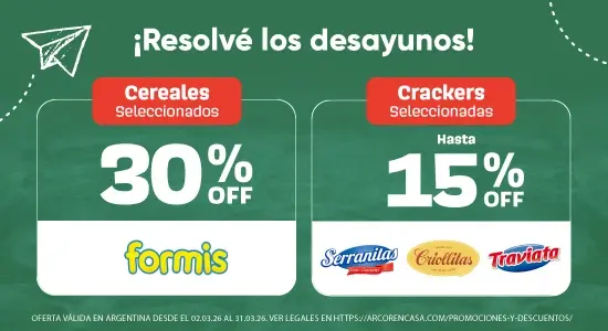 Hasta 15% Off en Crackers y 30% Off en Cereales Marzo 2026